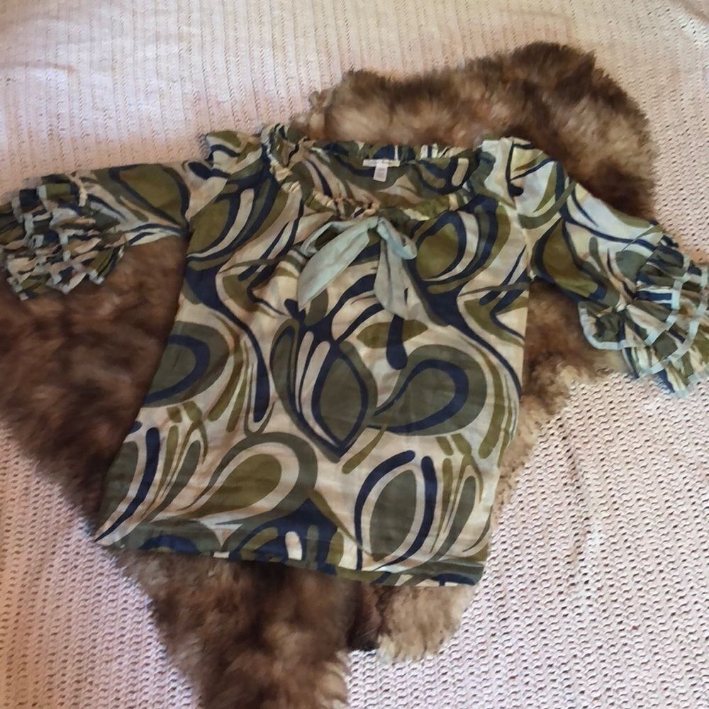 Trinity cotton & silk top sz M